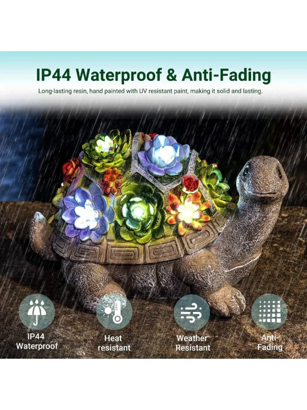 Solar Turtle Garden Statue with Lights - Unique Outdoor Decor & Gifts for Mom